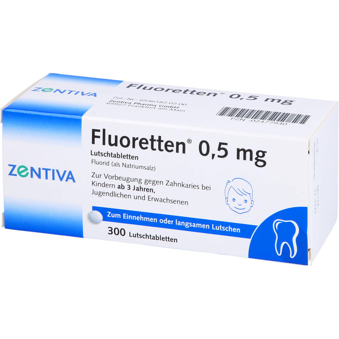 Fluoretten 0,5 mg Lutschtabletten, 300 pc Tablettes