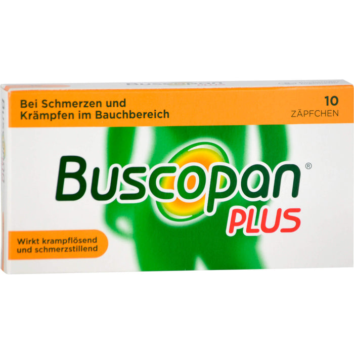 Buscopan plus Zäpfchen bei Schmerzen und Krämpfen im Bauchbereich, 10 pc Suppositoires