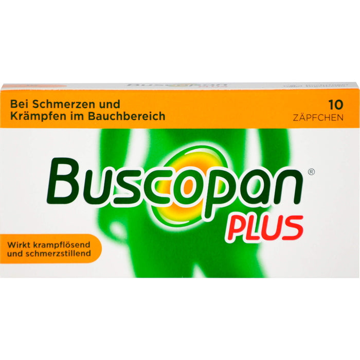 Buscopan plus Zäpfchen bei Schmerzen und Krämpfen im Bauchbereich, 10 pc Suppositoires