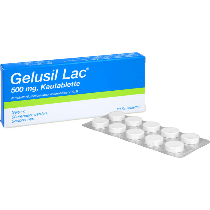 Gelusil Lac Kautabletten gegen Säurebeschwerden, Sodbrennen, 20 St. Tabletten