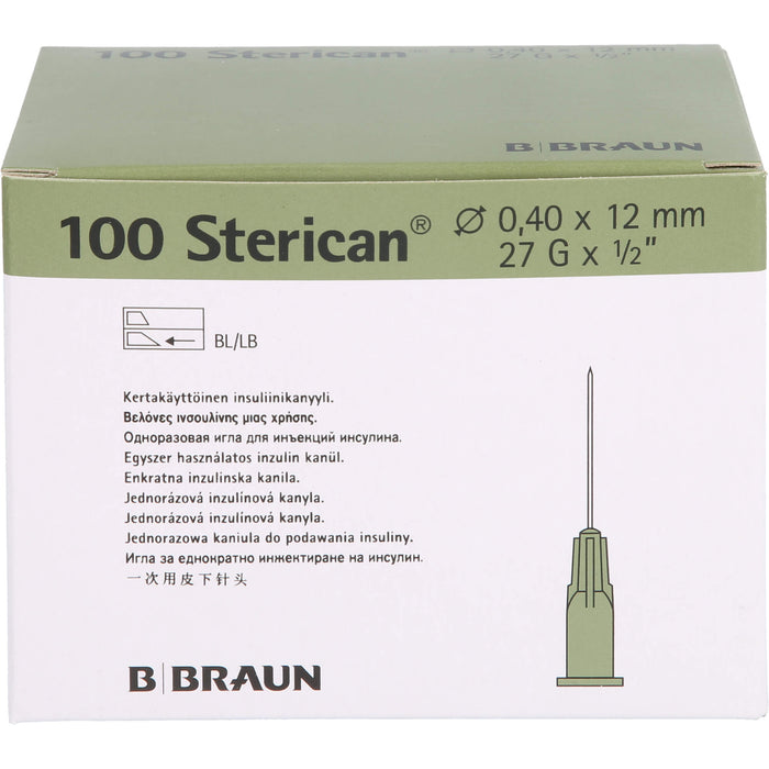 Sterican Ins.Einm.Kan. 27GX1/2 0,40X12mm, 100 St KAN