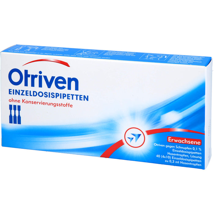 Otriven 0,1 % ohne Konservierungsstoffe Einzeldosispipetten für Erwachsene, 40 pcs. Single-dose pipettes