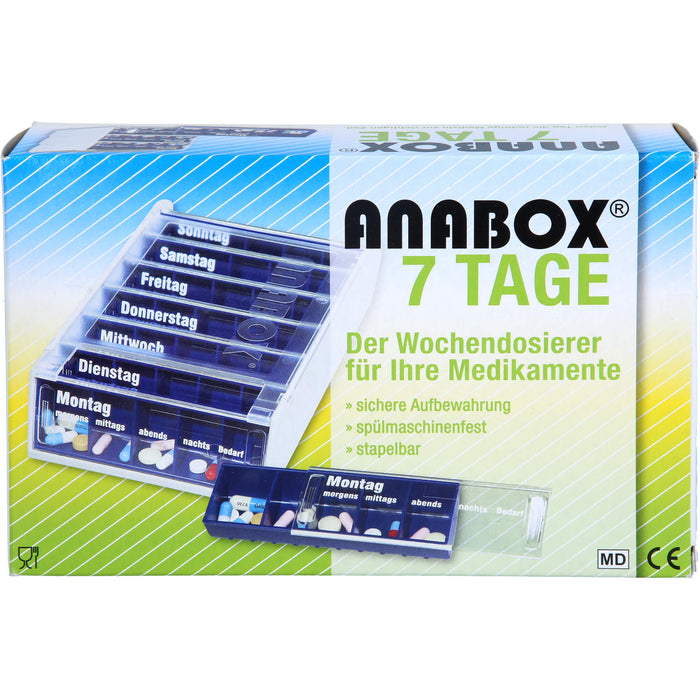 ANABOX 7 Tage Wochendosierer blau, 1 St. Dosette