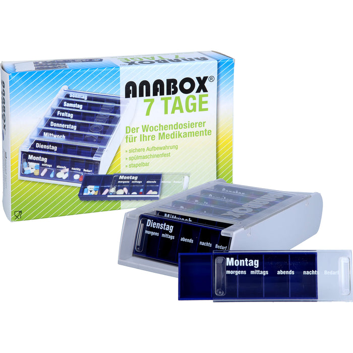 ANABOX 7 Tage Wochendosierer blau, 1 St