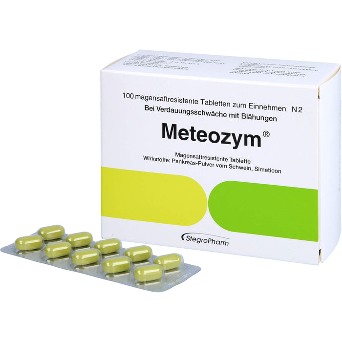 Meteozym Filmtabletten bei Verdauungsschwäche mit Blähungen, 100 pc Tablettes