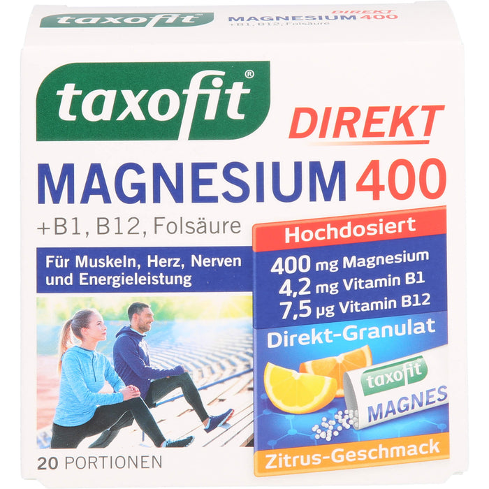 taxofit Magnesium 400 Direkt-Granulat, 20 pc Sachets