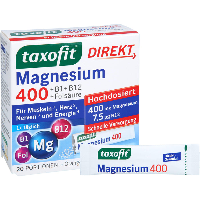 taxofit Magnesium 400 Direkt-Granulat, 20 pc Sachets