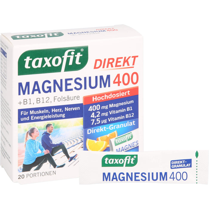 taxofit Magnesium 400 Direkt-Granulat, 20 St. Beutel