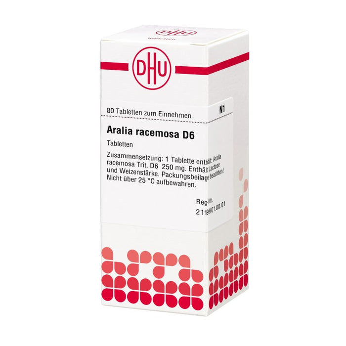 DHU Aralia racemosa D6 Tabletten, 80 pc Tablettes