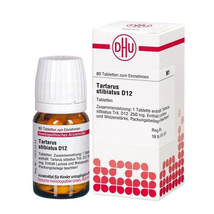 DHU Tartarus stibiatus D12 Tabletten, 80 St. Tabletten