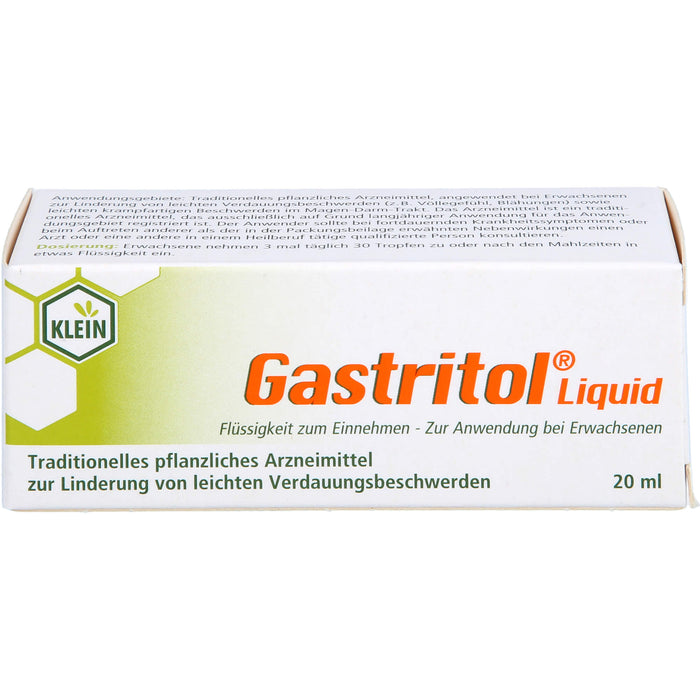 Gastritol Liquid zur Linderung von leichten Verdauungsbeschwerden, 20 ml Solution