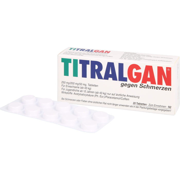 TITRALGAN gegen Schmerzen Tabletten, 20 pc Tablettes