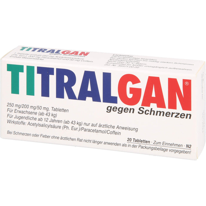 TITRALGAN gegen Schmerzen Tabletten, 20 pc Tablettes