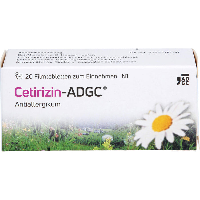 Cetirizin-ADGC Tabletten bei Allergien, 20 St. Tabletten