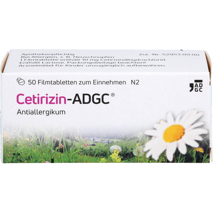 Cetirizin-ADGC Filmtabletten bei Allergien, 50 pc Tablettes