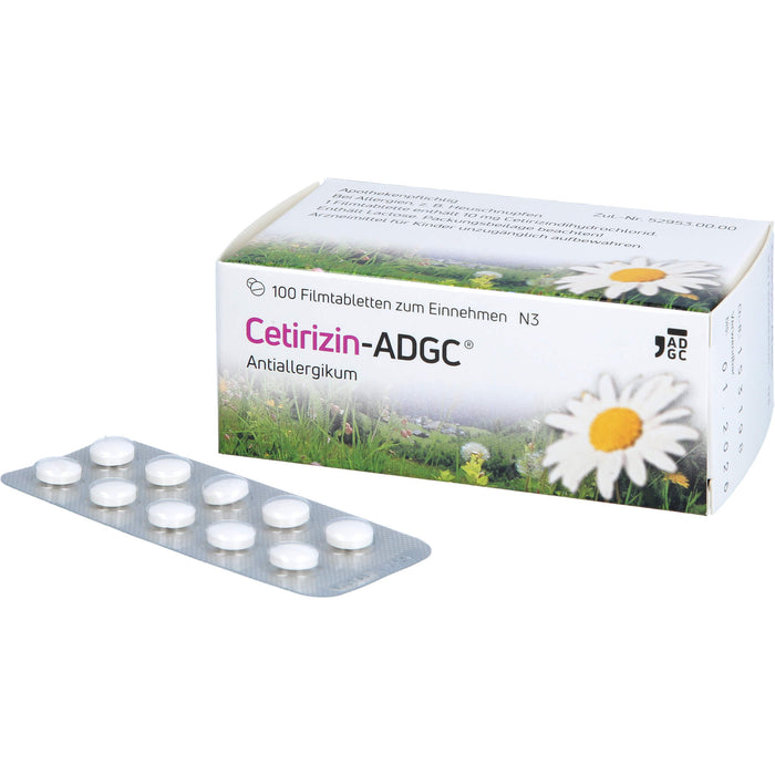 Cetirizin-ADGC Filmtabletten bei Allergien, 100 pcs. Tablets