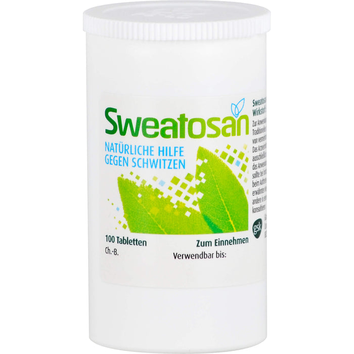 Sweatosan Tabletten natürliche Hilfe gegen Schwitzen, 100 St. Tabletten