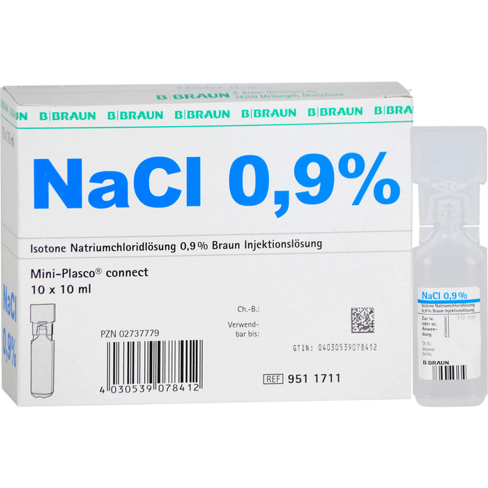 NaCl 0,9% Braun Injektionslösung Mini-Plasco connect, 10 pcs. Ampoules