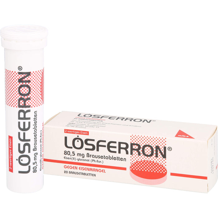 LOSFERRON Brausetabletten gegen Eisenmangel, 20 pc Tablettes