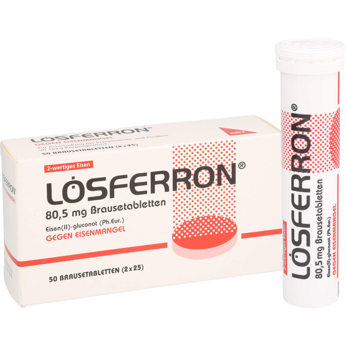 LOSFERRON Brausetabletten gegen Eisenmangel, 50 pcs. Effervescent tablets