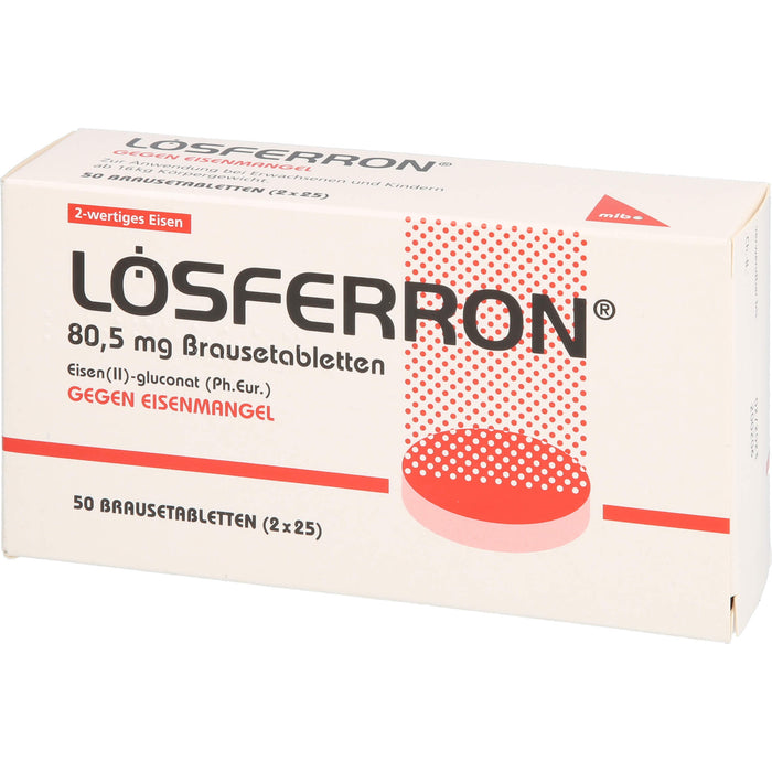 LOSFERRON Brausetabletten gegen Eisenmangel, 50 pcs. Effervescent tablets