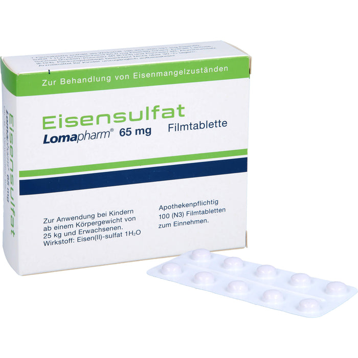 Eisensulfat Lomapharm 65 mg Filmtabletten, 100 St. Tabletten