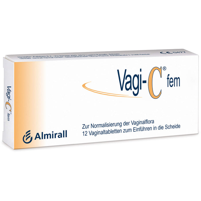 Vagi-C fem Vaginaltabletten zur Normalisierung der Scheidenflora, 12 St. Tabletten