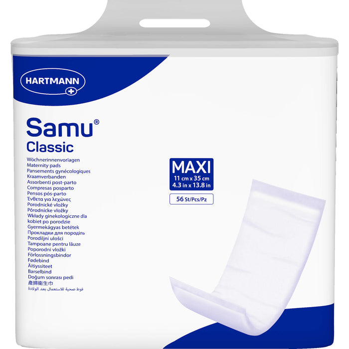 HARTMANN Samu Wöchnerinnenvorlagen Classic maxi 11 x 35 cm, 56 pc Modèles