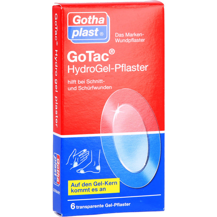 GoTac Hydro transparente Gel-Pflaster oval 7,4 cm x 4,5 cm, 6 pc Pansement