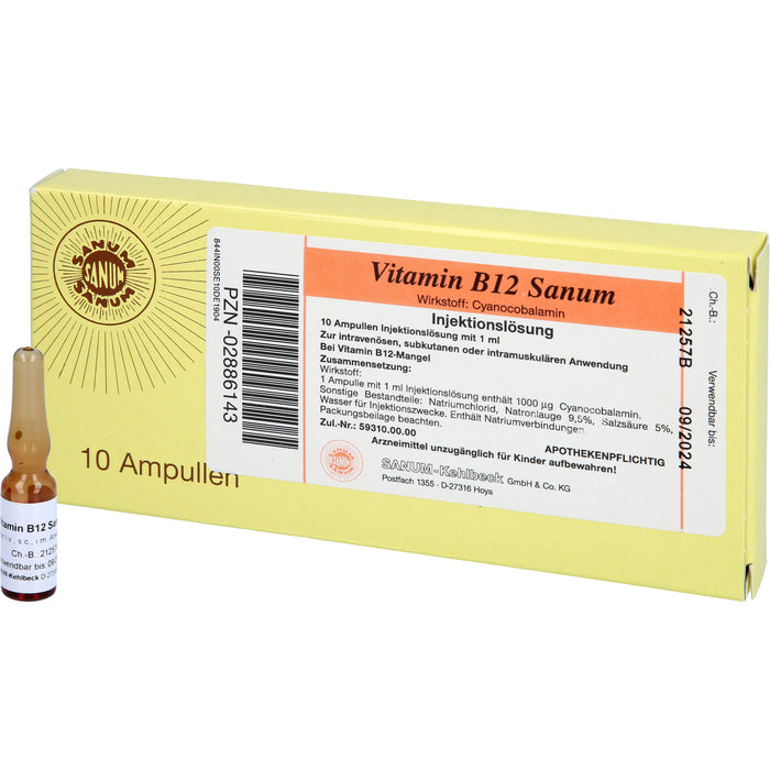 Vitamin B12 Sanum Injektionslösung, 10 St. Ampullen