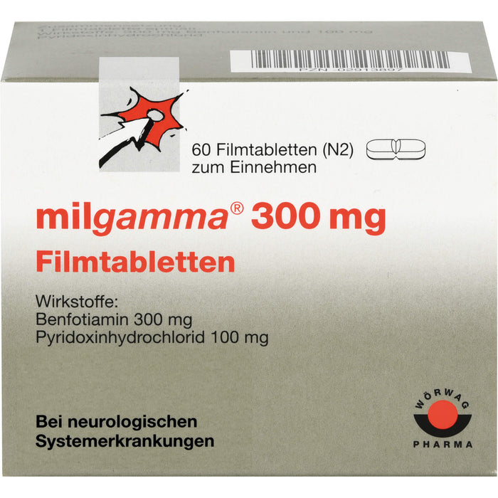 milgamma 300 mg Filmtabletten bei neurologischen Systemerkrankungen, 60 pc Tablettes