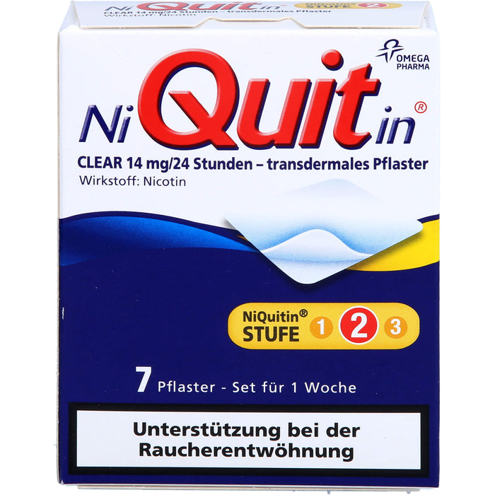 NiQuitin CLEAR 14 mg/24 Stunden - transdermales Pflaster, 7 St. Pflaster