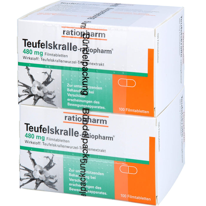 Teufelskralle-ratiopharm Filmtabletten bei Verschleißerscheinungen des Bewegungsapparates, 200 pc Tablettes