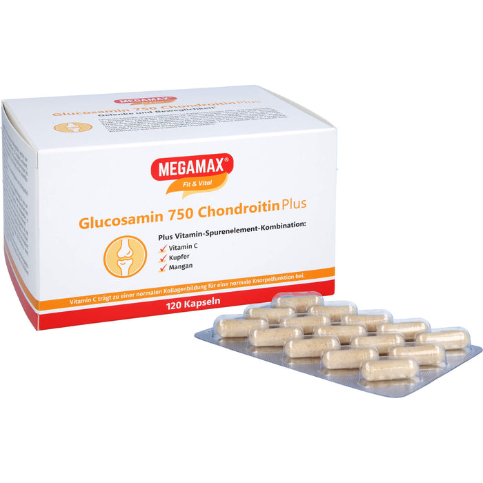 MEGAMAX Fit & Vital Glucosamin 750 Chondroitin plus Kapseln, 120 pcs. Capsules