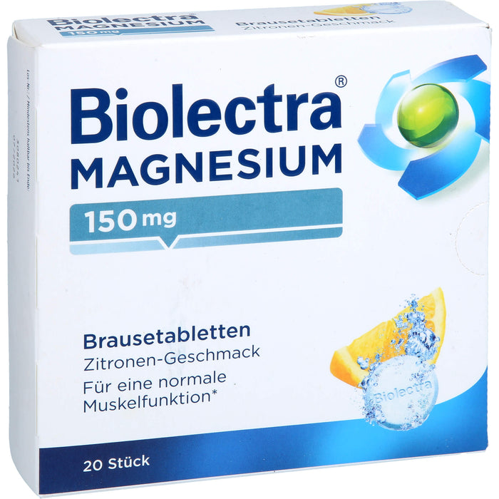 Biolectra Magnesium 150 mg Brausetabletten Zitronengeschmack, 20 St. Tabletten