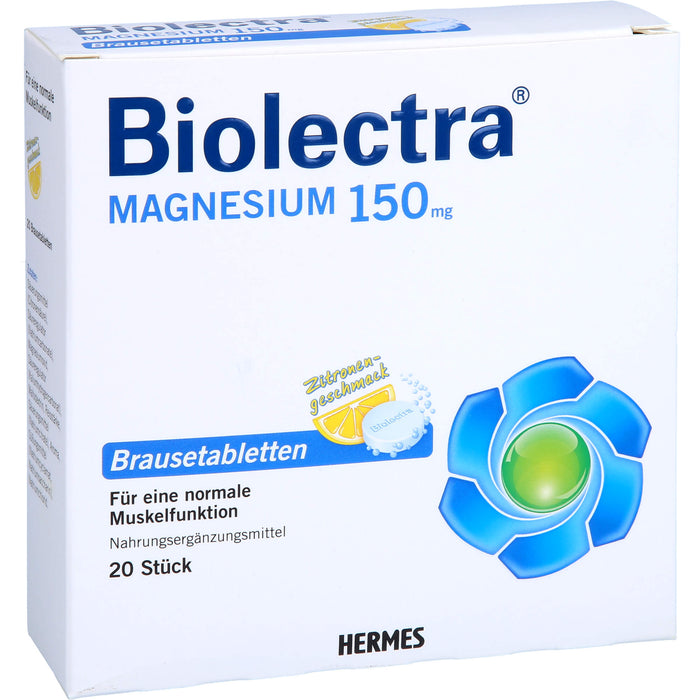 Biolectra Magnesium 150 mg Brausetabletten Zitronengeschmack, 20 pcs. Tablets