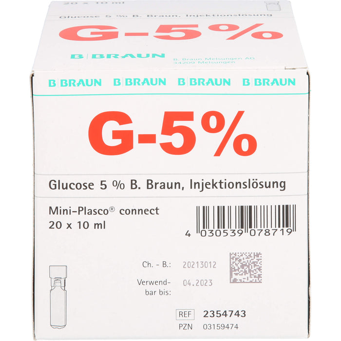 BRAUN Glucose 5 %  Injektionslösung, 200 ml Solution