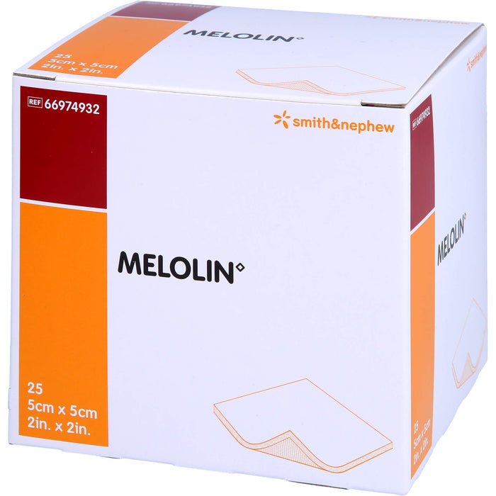 MELOLIN 5X5 WUNDAUFLAGE STERIL, 25 pc Compresses