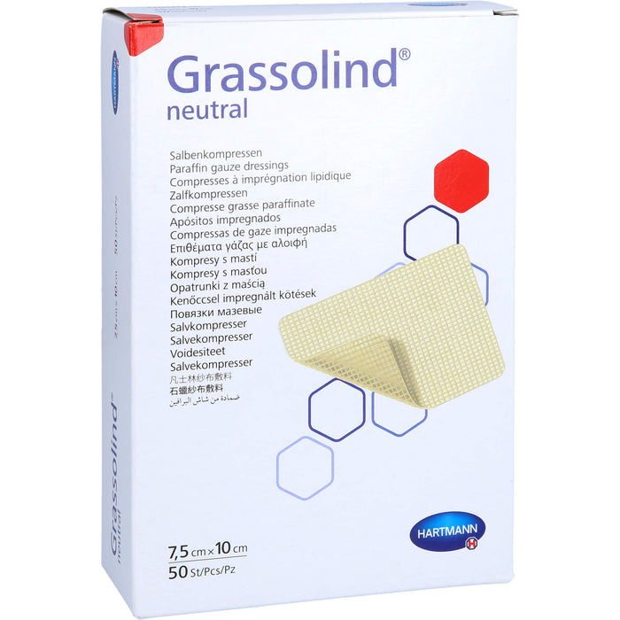 GRASSOLIND Salbenkompressen steril 7,5X10CM, 50 St KOM