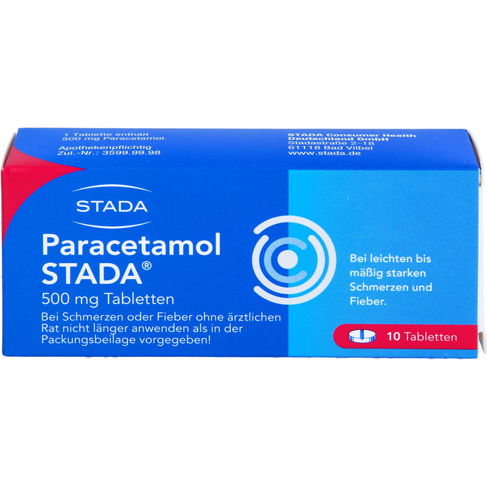 Paracetamol STADA Tabletten bei Schmerzen und Fieber, 10 St. Tabletten