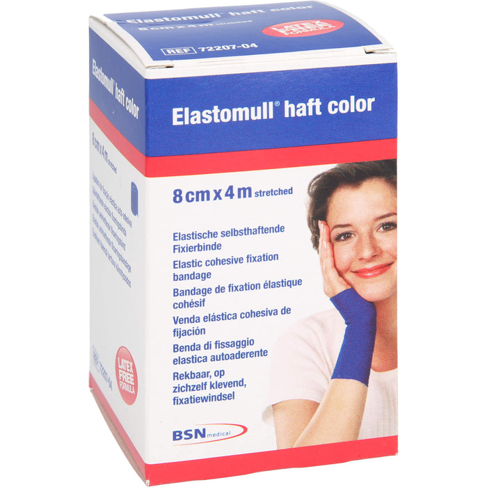 Elastomull haft 4mx8cm color blau, 1 pc Bandage