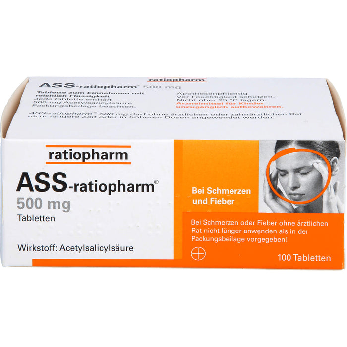 ASS-ratiopharm 500 mg Tabletten, 100 pc Tablettes