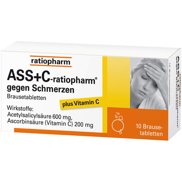 ASS + C-ratiopharm gegen Schmerzen Brausetabletten, 10 pc Tablettes