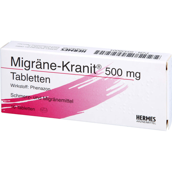 Migräne-Kranit 500 mg Tabletten Schmerz- und Migränemittel, 10 St. Tabletten