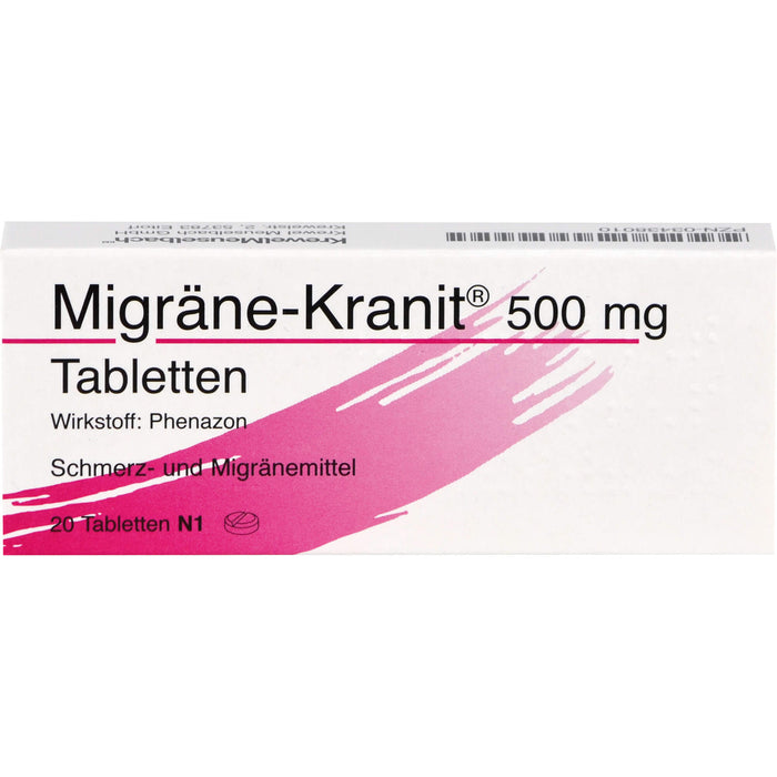 Migräne-Kranit 500 mg Tabletten, 20 pc Tablettes