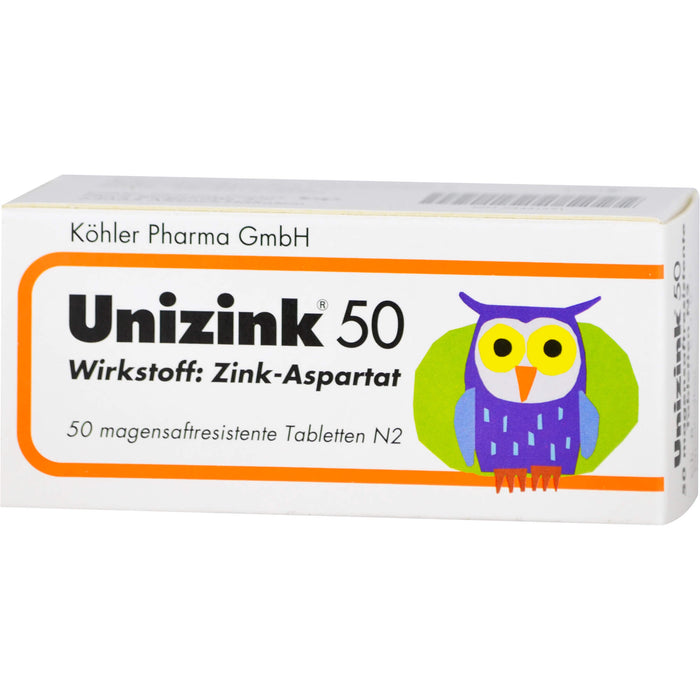 Unizink 50 mg magensaftresistente Tabletten, 50 pc Tablettes