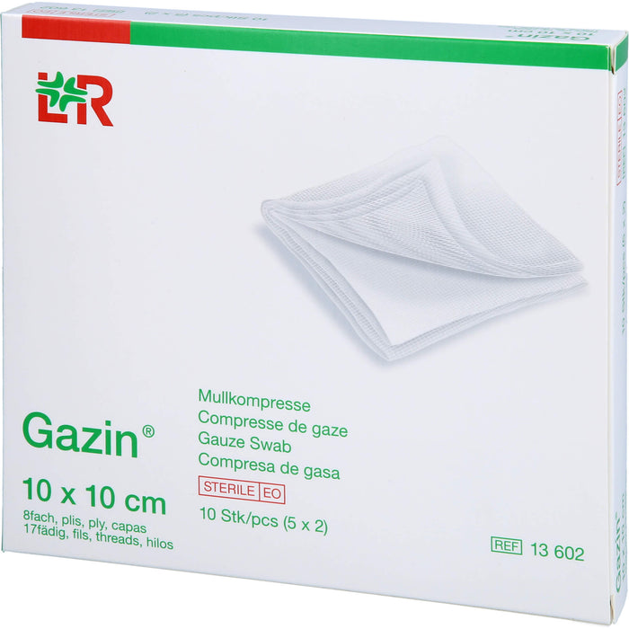 Gazin Kompressen steril 10 x 10 cm, 10 pc Compresses