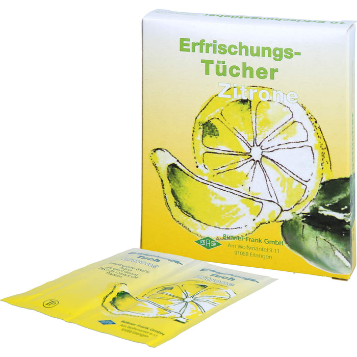 FRANK Erfrischungstücher Citro zur schnellen Erfrischung der Hände, 10 pcs. Pack