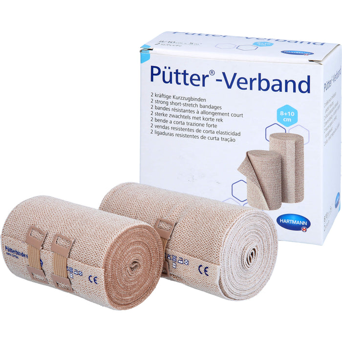 Pütter-Verband kräftige Kurzzugbinden 8 - 10 cm x 5 m, 2 pc Paquet