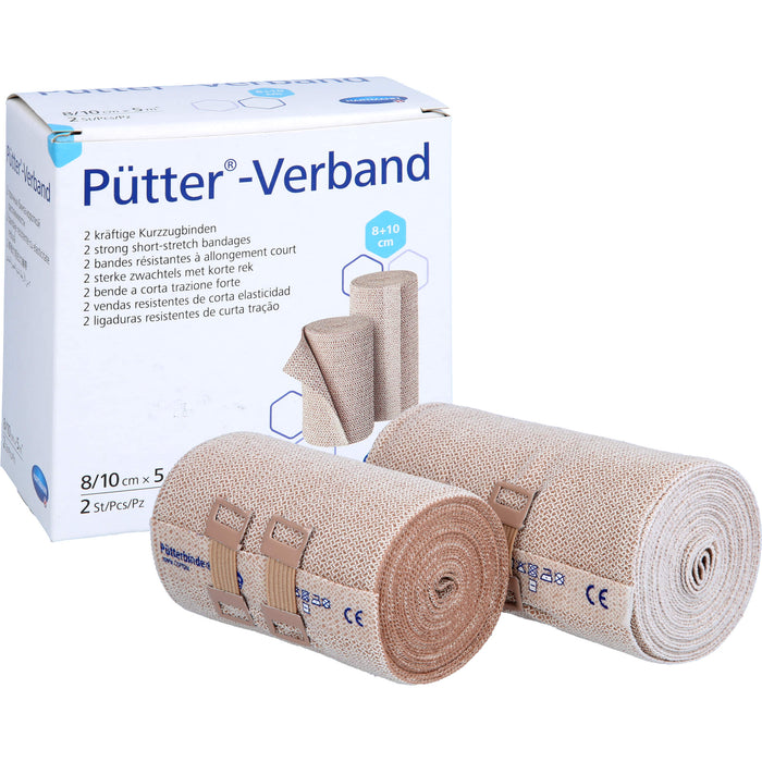 Pütter-Verband kräftige Kurzzugbinden 8 - 10 cm x 5 m, 2 pc Paquet